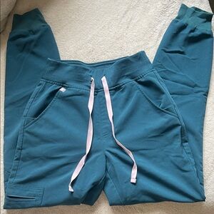 Figs Caribbean Blue Jogger Scrub pants XXS regular